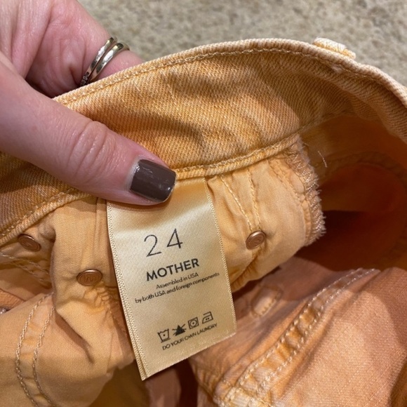 Mother Women’s The Tripper Straight Jeans Peach Size 24 Cropped High Rise - Picture 11 of 11